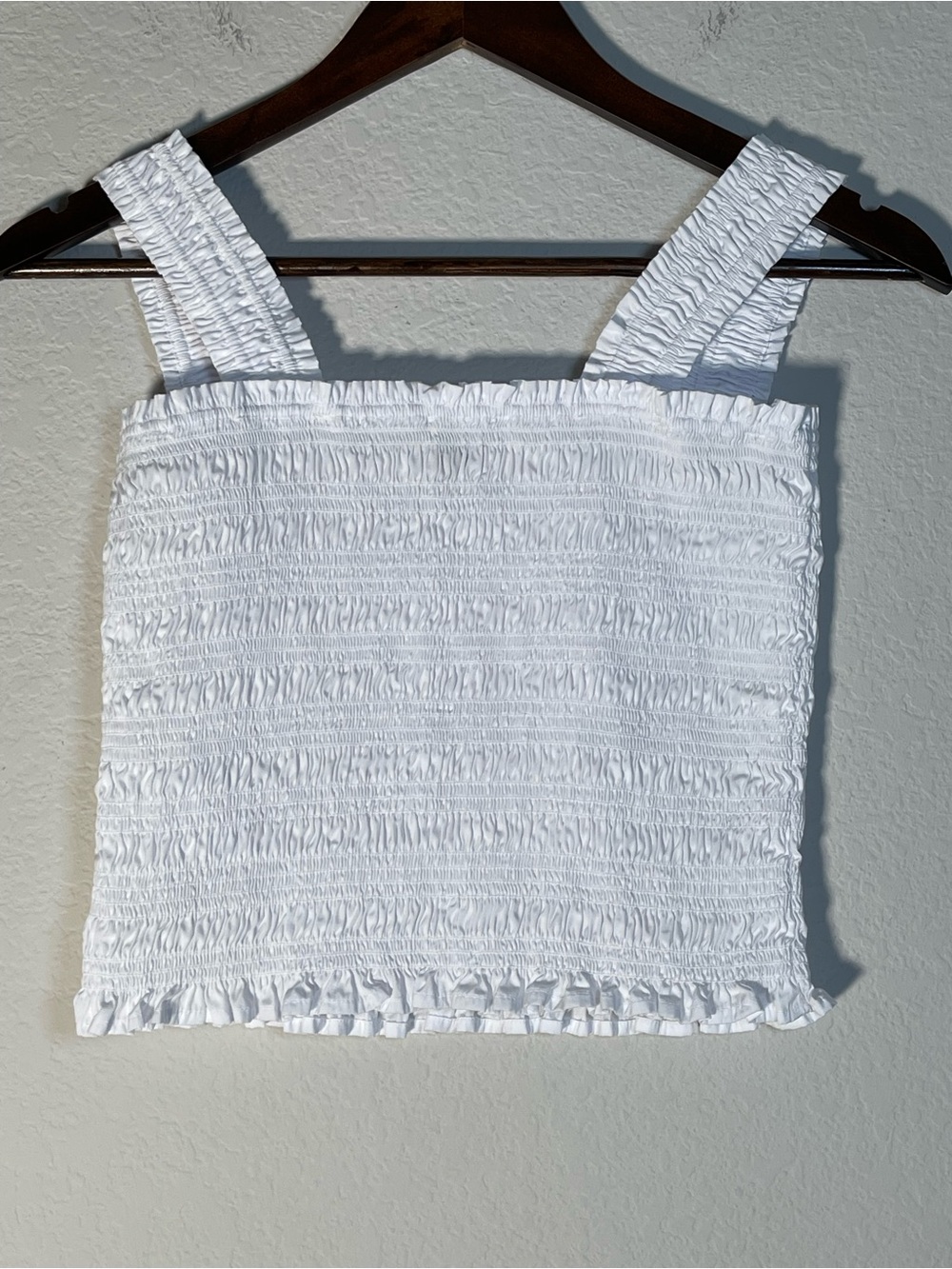 Madewell Poplin Smocked Tank Size Small in White - Picture 10 of 12